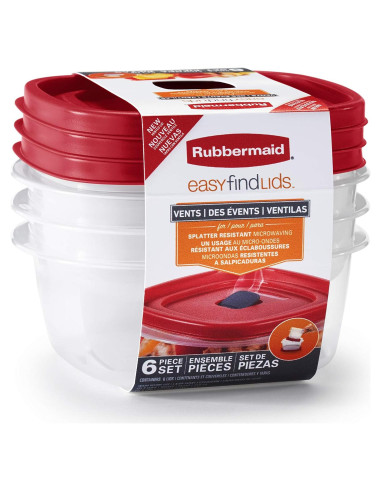 Contenedores de Almacenamiento Rubbermaid EasyFindLids 3 Piezas