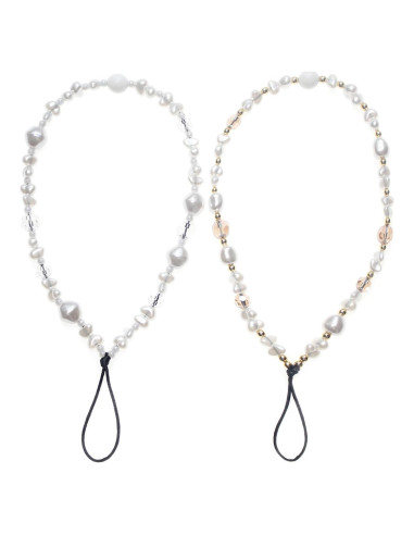 Correa de Muñeca con Perlas y Cristales para Teléfono