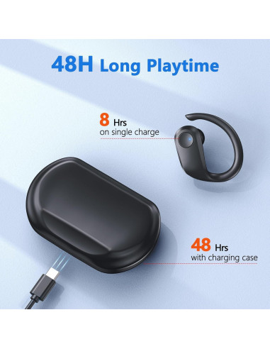 Auriculares Inalámbricos AUKEPT SP33 IPX7 48Hrs Negro