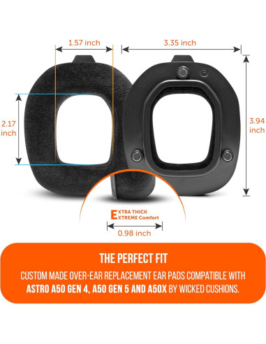 Almohadillas WC StealthZ A50 para Astro A50 Gen 4/5/A50X - Comodidad y Sonido Mejorado