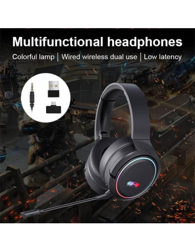Auriculares Inalámbricos SLuB X-Pro 7.1 con Micrófono HD - Negro