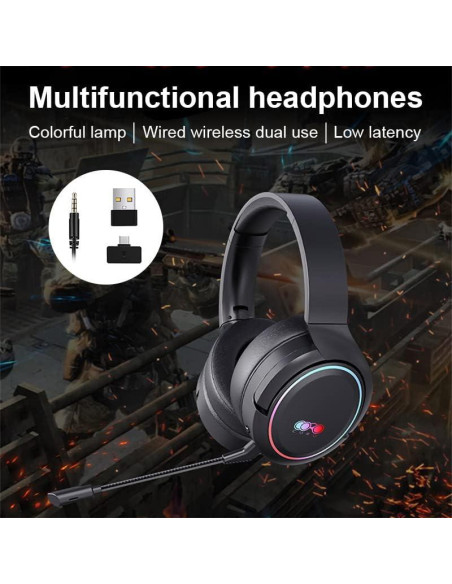 Auriculares Inalámbricos SLuB X-Pro 7.1 con Micrófono HD - Negro
