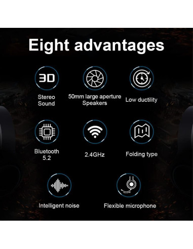 Auriculares Inalámbricos SLuB X-Pro 7.1 con Micrófono HD - Negro