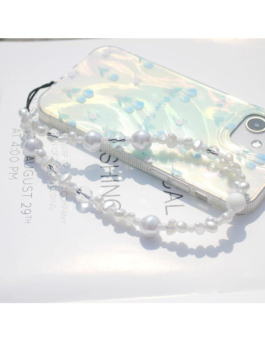 Correa de Muñeca con Perlas y Cristales para Teléfono