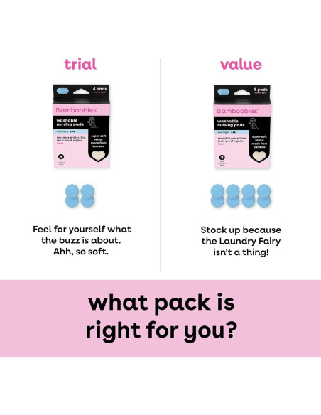 Almohadillas de Lactancia Nocturnas Bamboobies Terciopelo 4 Pzas