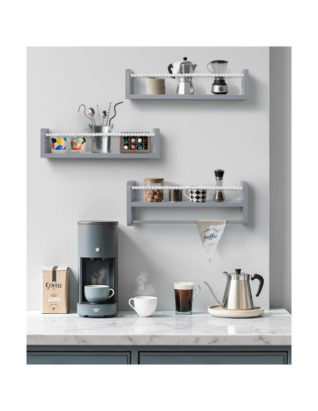 Estantes Flotantes Mazjoaru para Libros - Juego de 3 Gris