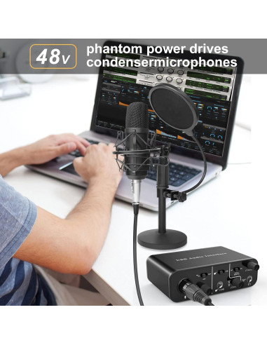 Interfaz de Audio USB AudioBox 48V 2 Canales para PC/Mac