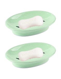 Soporte para Jabón Genérico 2-Pack Verde - Plato Drenante 15.5x11.4cm