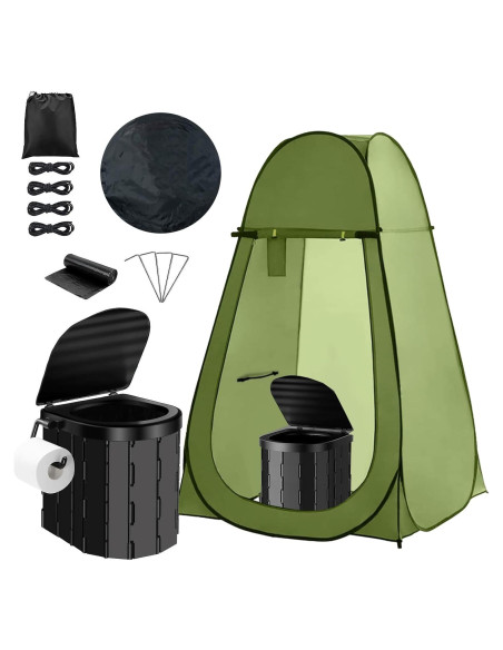 Inodoro portátil PELJINS con tienda de privacidad para camping