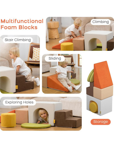 Conjunto de Escalada de Espuma BanaSuper - 7 Piezas Coloridas