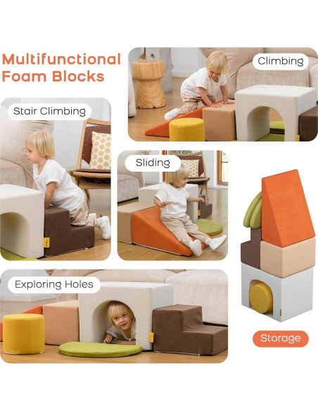 Conjunto de Escalada de Espuma BanaSuper - 7 Piezas Coloridas