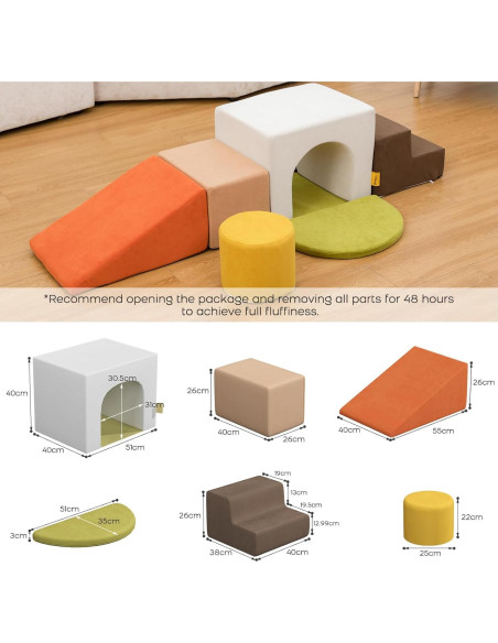 Conjunto de Escalada de Espuma BanaSuper - 7 Piezas Coloridas