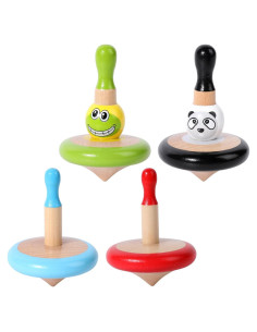 Trompos de Madera WODI - Juguetes Educativos Montessori 4 Piezas