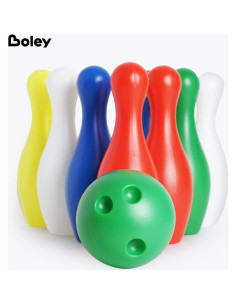 Juego de Bolos para Niños Boley - 12 Piezas Multicolor 2
