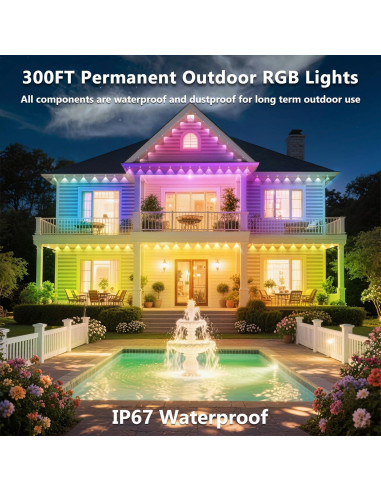 Luces LED RGB para Exteriores 300FT CETELUMA IP67 Control App