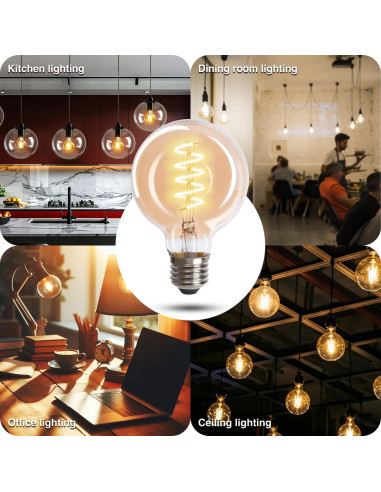 Bombilla Vintage E27 Crown LED 38W Eficiente Energía 14.2cm