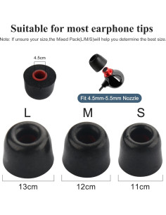 6 Pares Puntas de Espuma de Memoria para Auriculares 4.5-5.5mm 2