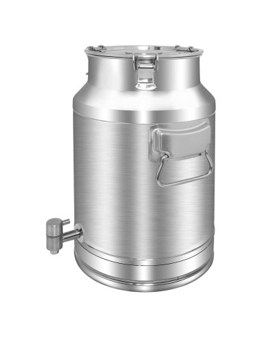 Lata de Leche Acero Inoxidable 304 20L con Grifo y Tapa Sellada