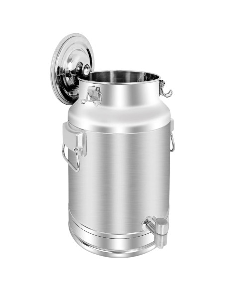 Lata de Leche Acero Inoxidable 304 20L con Grifo y Tapa Sellada