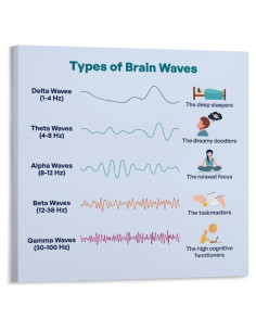 Cartel Lienzo Ondas Cerebrales 30x30cm Decoración Moderna