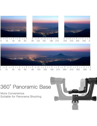 Cabezal de Cardán SIRUI PH-10 de Fibra de Carbono 0.98kg