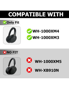 Set de Fundas de Silicona para Auriculares Sony WH-1000XM4 - Negro 2