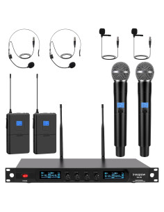 Sistema de micrófono inalámbrico 4 canales Innopow WM400BH