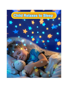 Luz Nocturna Dinosaurio DQMOON Proyector Estrellas 9 Colores 2