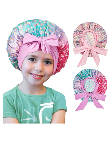 2 Gorras de Seda para Niños Choshion - Gorro de Dormir Ajustable