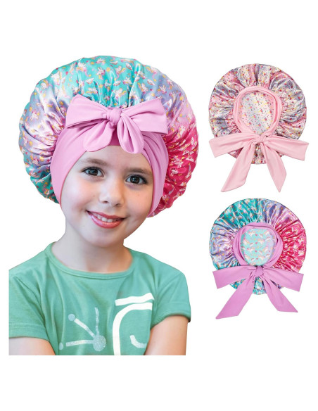2 Gorras de Seda para Niños Choshion - Gorro de Dormir Ajustable