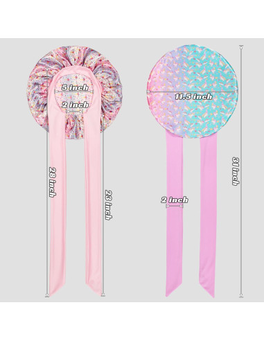 2 Gorras de Seda para Niños Choshion - Gorro de Dormir Ajustable