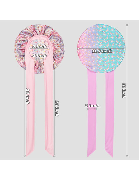 2 Gorras de Seda para Niños Choshion - Gorro de Dormir Ajustable