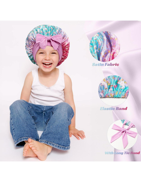 2 Gorras de Seda para Niños Choshion - Gorro de Dormir Ajustable