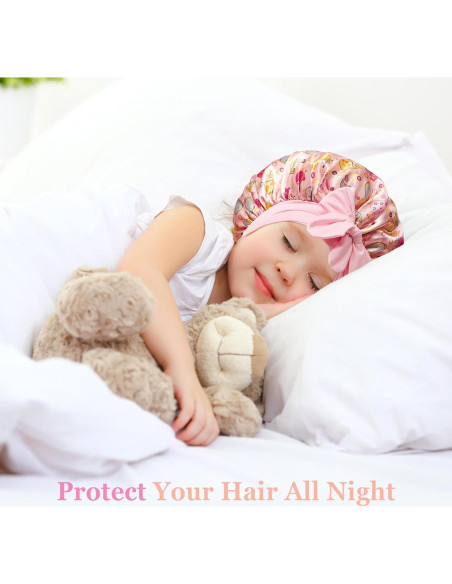 2 Gorras de Seda para Niños Choshion - Gorro de Dormir Ajustable