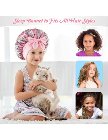 2 Gorras de Seda para Niños Choshion - Gorro de Dormir Ajustable