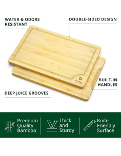 Tabla de Cortar de Bambú Orgánico Royal Craft Wood 30.48x20.32 cm 2