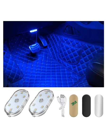 2 PCS Luces LED Inalámbricas para Auto povtii Azul