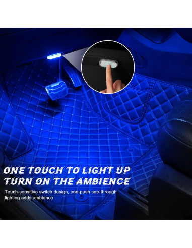 2 PCS Luces LED Inalámbricas para Auto povtii Azul