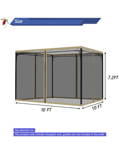 Mosquitero de Reemplazo SOOSPE-MZ 3.05m x 3.05m Negro 2