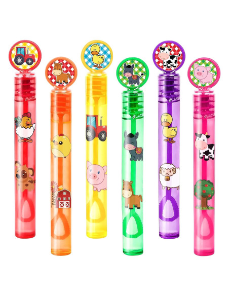 24 Burbujas de Animales de Granja + 96 Stickers Fiesta