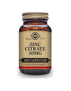 Solgar Citrato de Zinc 30 mg - 100 Cápsulas Vegetales
