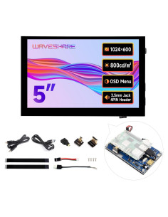 Pantalla Táctil 5" Waveshare 5DP-CAPLCD-H 800cd/m HDMI