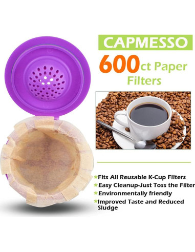 Filtros de papel desechables CAPMESSO para café - 600 unidades