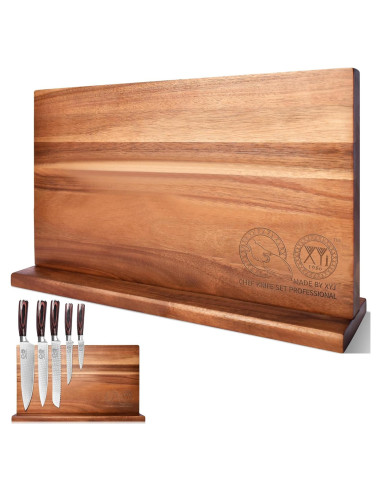 Bloque Magnético para Cuchillos XYJ de Acacia 39.4x22.9 cm