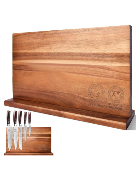 Bloque Magnético para Cuchillos XYJ de Acacia 39.4x22.9 cm