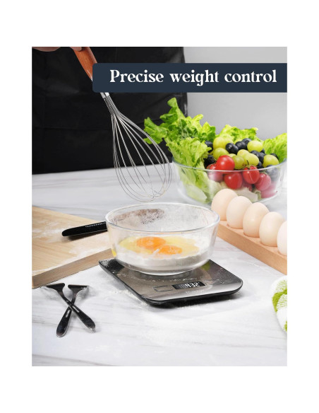 Báscula Digital de Cocina Tcsxady 5kg Acero Inoxidable LCD