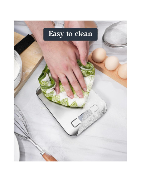 Báscula Digital de Cocina Tcsxady 5kg Acero Inoxidable LCD