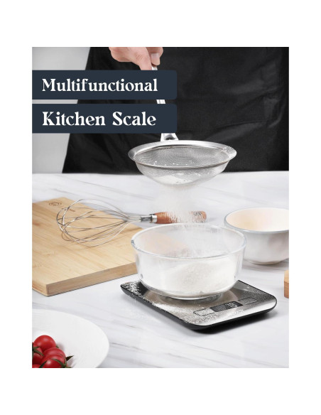 Báscula Digital de Cocina Tcsxady 5kg Acero Inoxidable LCD