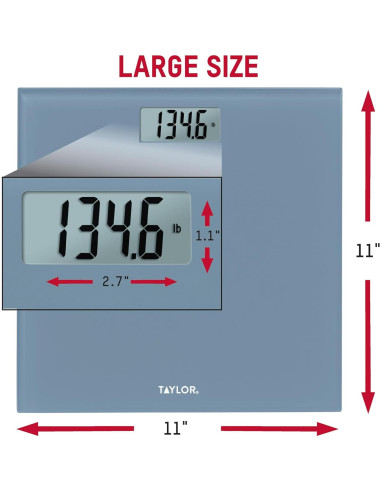 Báscula Digital de Vidrio Taylor 158.8 kg Azul Pizarra