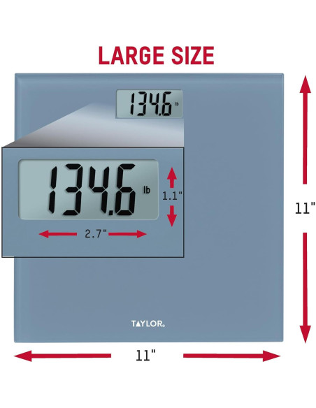 Báscula Digital de Vidrio Taylor 158.8 kg Azul Pizarra
